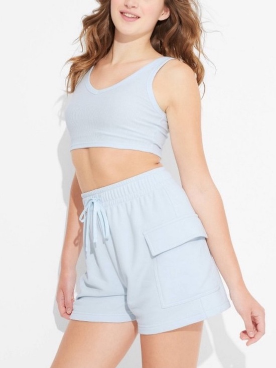 wild fable Pants - Baby Blue Cargo Sweat Shorts Size Women’s Medium Loungewear Comfy Pastel